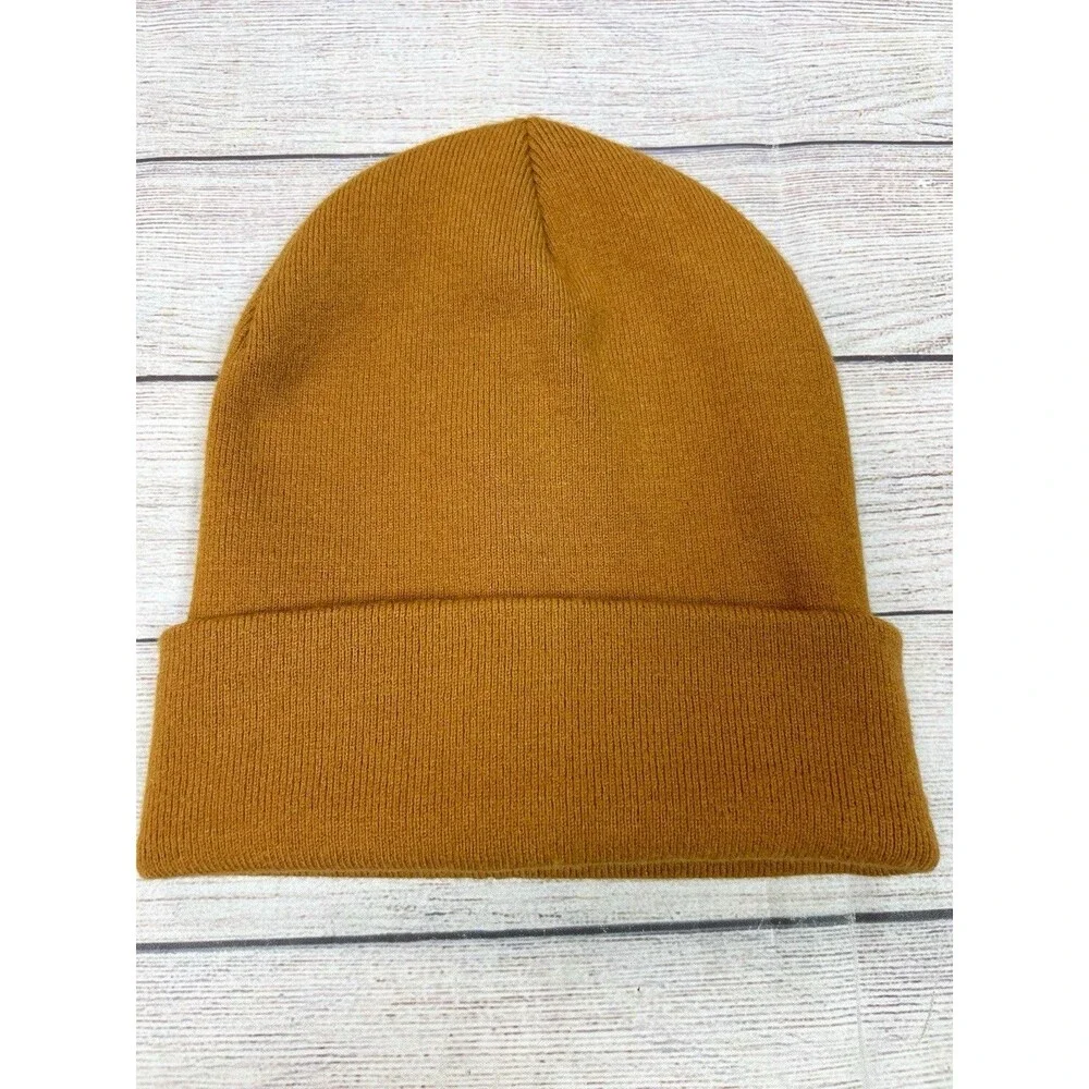 Maeve Anthropologie Knit Beanie Unisex OS Brown Ribbed Soft Minimalist